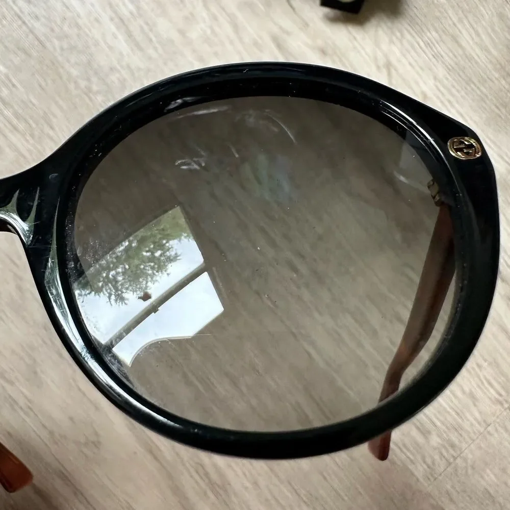 Gucci Sunglasses GG0023S Black Front Havana Tortoiseshell Brown Sides